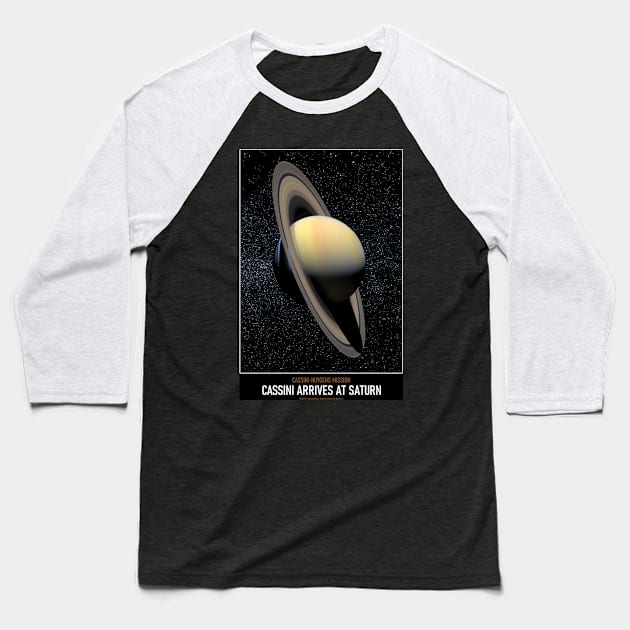 High Resolution Astronomy Cassini Arrives at Saturn Baseball T-Shirt by tiokvadrat